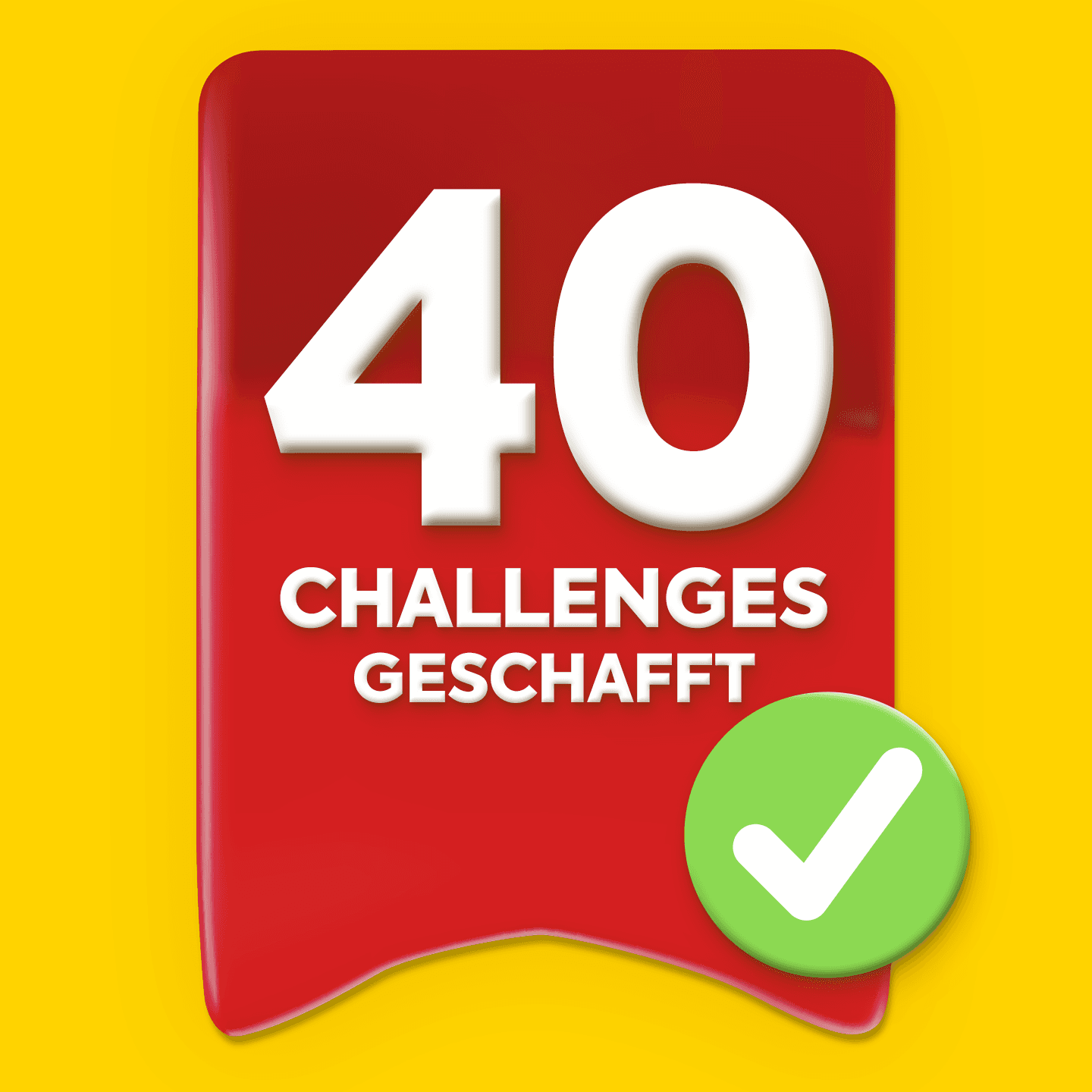 Bild zur Darstellung von 40 Challenges geschafft