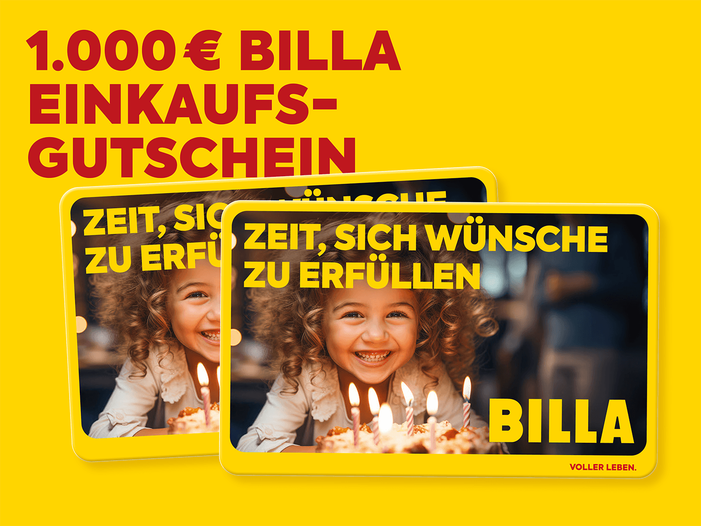 1.000€ BILLA Einkaufsgutschein Belohnungsbanner